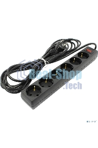 Сетевой фильтр ExeGate EX119395RUS SP-6-5B (6 розеток, 5 м, евровилка, черный)