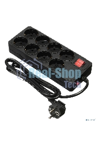 Сетевой фильтр Buro 800SH-1.8-B 1.8 м (8 розеток) черный (коробка)