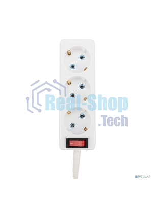 Удлинитель PROconnect 3 гнезда, 10 м, 3х0.75 мм², с/з, с кнопкой, белый