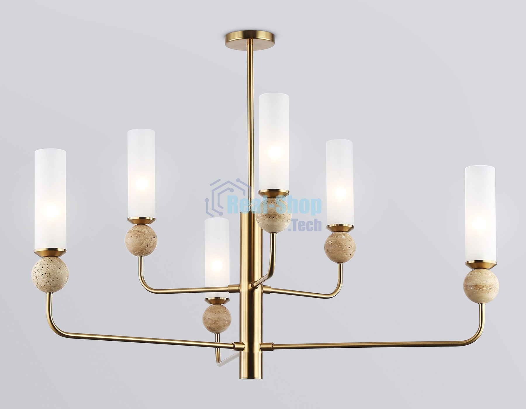 Люстра Ambrella light LH53251/6 BS/FR латунь/белый матовый E14*6 max 40W D1050*1445