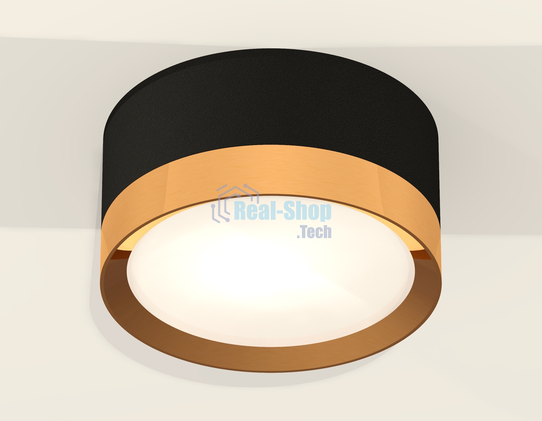Светильник Ambrella Light XS8102004 SBK/PYG черный песок/золото желтое полированное GX53 (C8102, N8124)