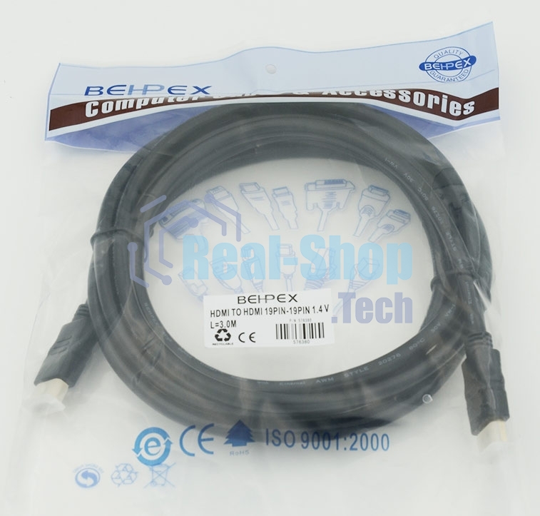 Кабель аудио-видео Behpex HDMI (m)/HDMI (m) 3м.