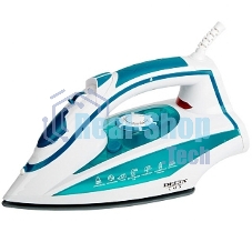 Утюг Delta LUX DL-352 бирюзовый (бирюзовый 2200 Вт, подошва с керамическим покрытием, сухое глажение, разбрызгивание воды, отпаривание, антинакипь, антикапля, паровой удар, самоочистка, вертикальное отпаривание, свет. индикатор,терморегулятор, мерный стак