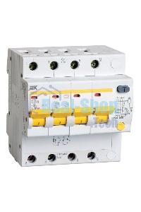 Выключатель автоматический дифференциального тока 4п C 10А 30мА тип AC 4.5кА АД-14 ИЭК MAD10-4-010-C-030