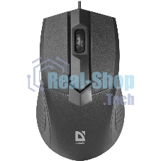 Мышь проводная Defender Optimum MB-270 черный, 1000 dpi, USB, кнопки - 3