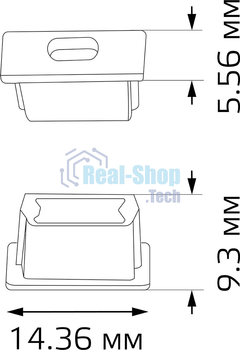 Заглушки для врезного профиля светодиодной ленты (2 заглушки в пакете)