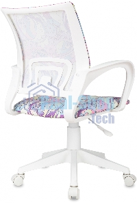 Кресло детское Бюрократ BUROKIDS 1 W мультиколор луна розовая крестов. пластик пластик белый