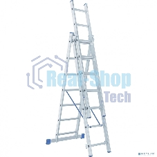 Лестница Сибртех, 3 х 7 ступеней, алюминиевая, трехсекционная
