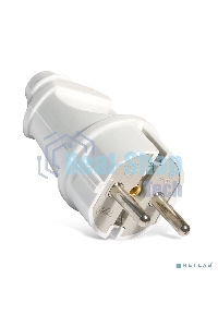 Вилка электрич. с заземл. прям. бел. 16А 250В (еврослот) UNIVersal А101