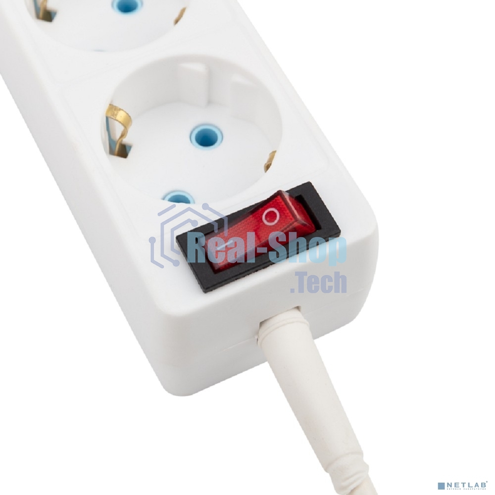 Удлинитель PROconnect 3 гнезда, 10 м, 3х0.75 мм², с/з, с кнопкой, белый