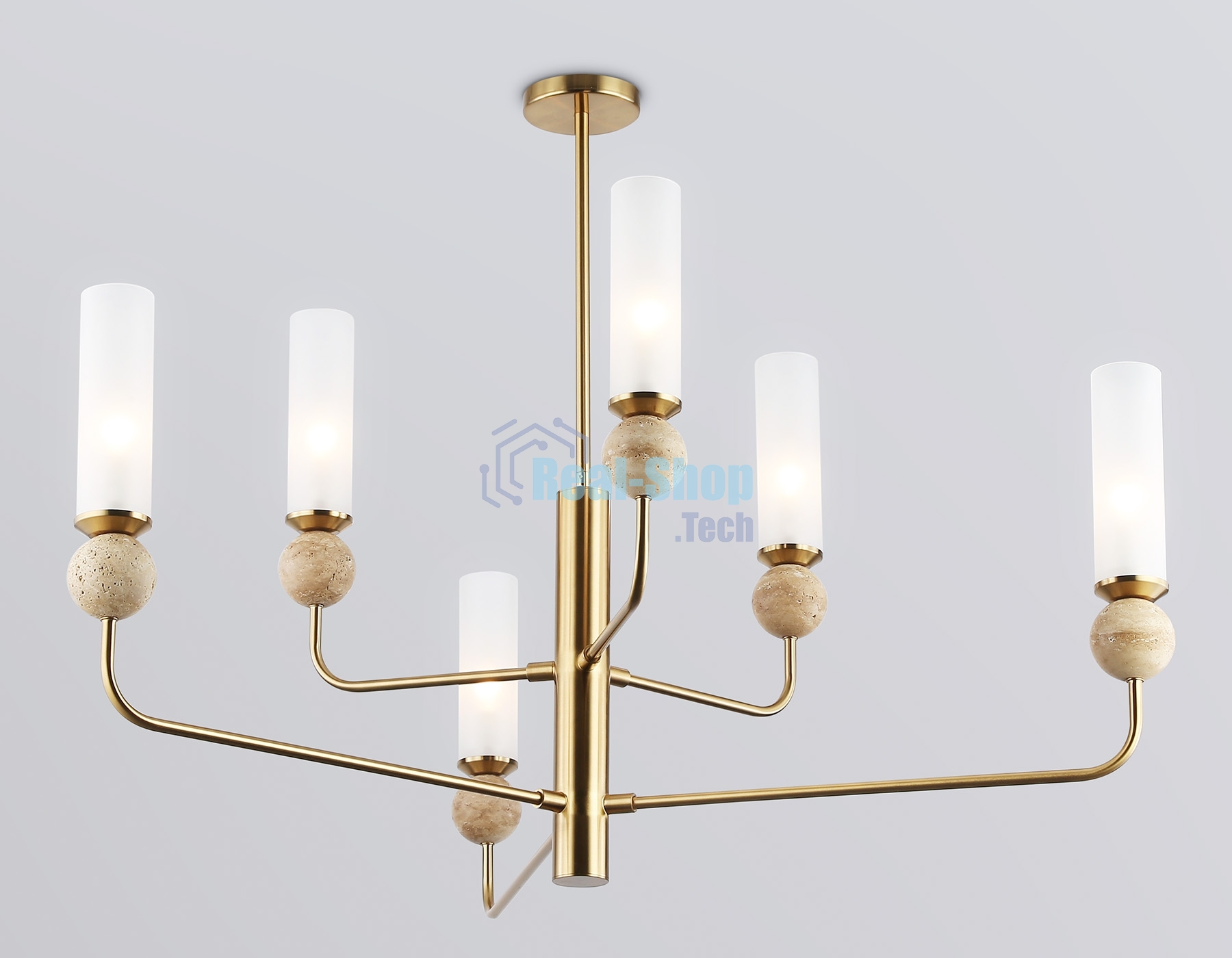 Люстра Ambrella light LH53251/6 BS/FR латунь/белый матовый E14*6 max 40W D1050*1445