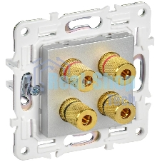 SKANDY Аудиорозетка 4-местная SK-A01S серебряный | SK-S40-K23 | IEK