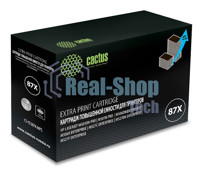 Картридж лазерный Cactus CS-CF287X-MPS черный (24000 стр.) для HP LJ M506dn/M506n/M506x