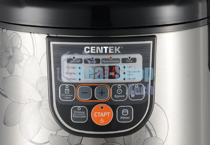 Мультиварка Centek CT-1498 Ceramic (черный, сталь) 700Вт, 5.0л, КЕРАМИЧЕСКОЕ ПОКРЫТИЕ ЧАШИ, 10 пр-м.