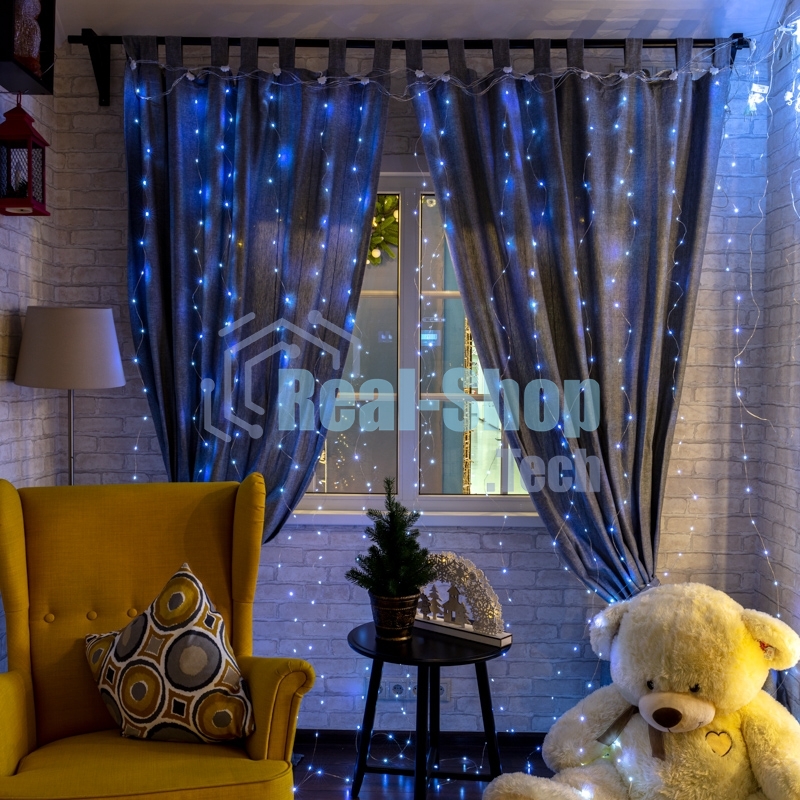 Гирлянда Neon-night Светодиодный дождь из росы 6х3 м, белый, USB + пульт управления