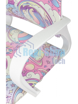 Кресло детское Бюрократ BuroKIDS 1 W мультиколор луна розовая крестов. пластик пластик белый