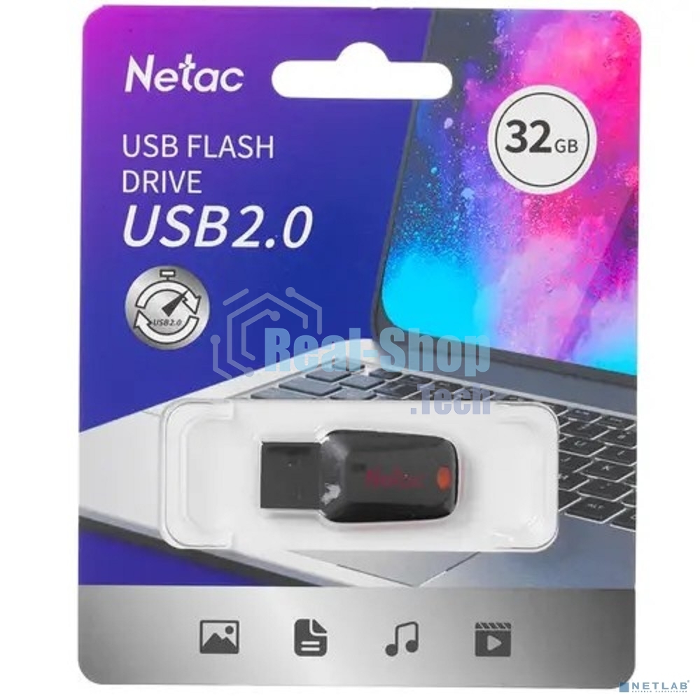Флешка USB Netac U197 32Gb NT03U197N-032G-20BK, USB 2.0