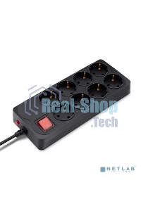 Сетевой фильтр Buro 800SH-1.8-B 1.8 м (8 розеток) черный (коробка)