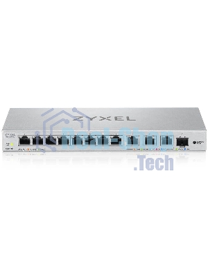 Коммутатор мультигигабитный Smart L2 коммутатор Zyxel XGS1250-12, 8xGE, 3x1/2,5/5/10G, 1xSFP+, кнопка LED ECO Mode, настольный