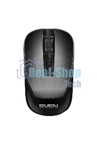 Мышь беспроводная SVEN RX-380W серый металлик, 1600 dpi, радиоканал, USB, кнопки - 4