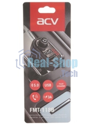 Автомобильный FM-модулятор ACV FMT-118B черный MicroSD BT USB (37399)