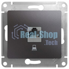 Механизм розетки комп. 1-м Glossa RJ45 кат.5е графит SchE GSL001381K