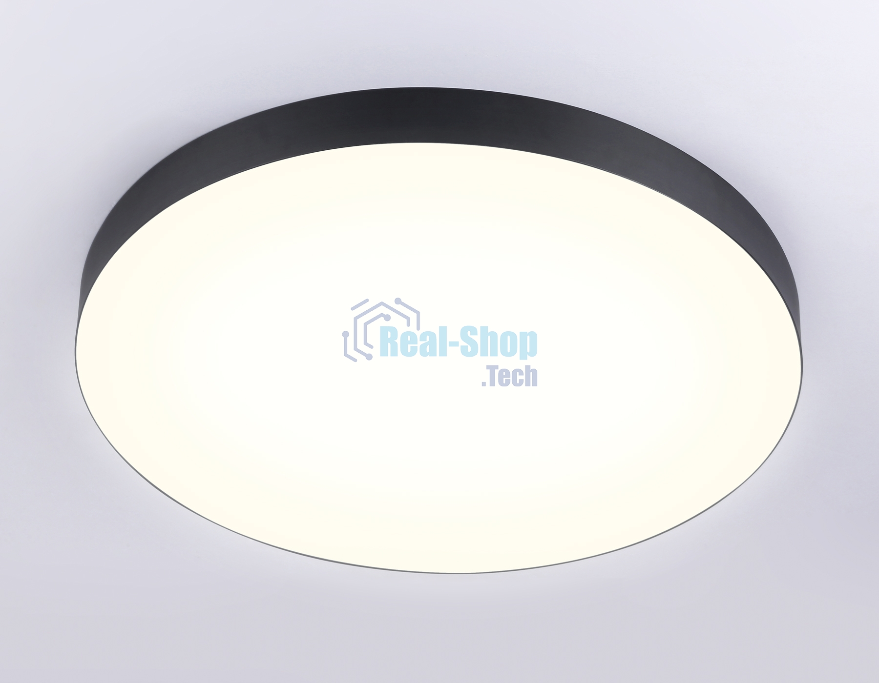 Потолочный светодиодный светильник Ambrella light FV5537 BK черный LED 90W 3000K D600*58 (Без ПДУ)