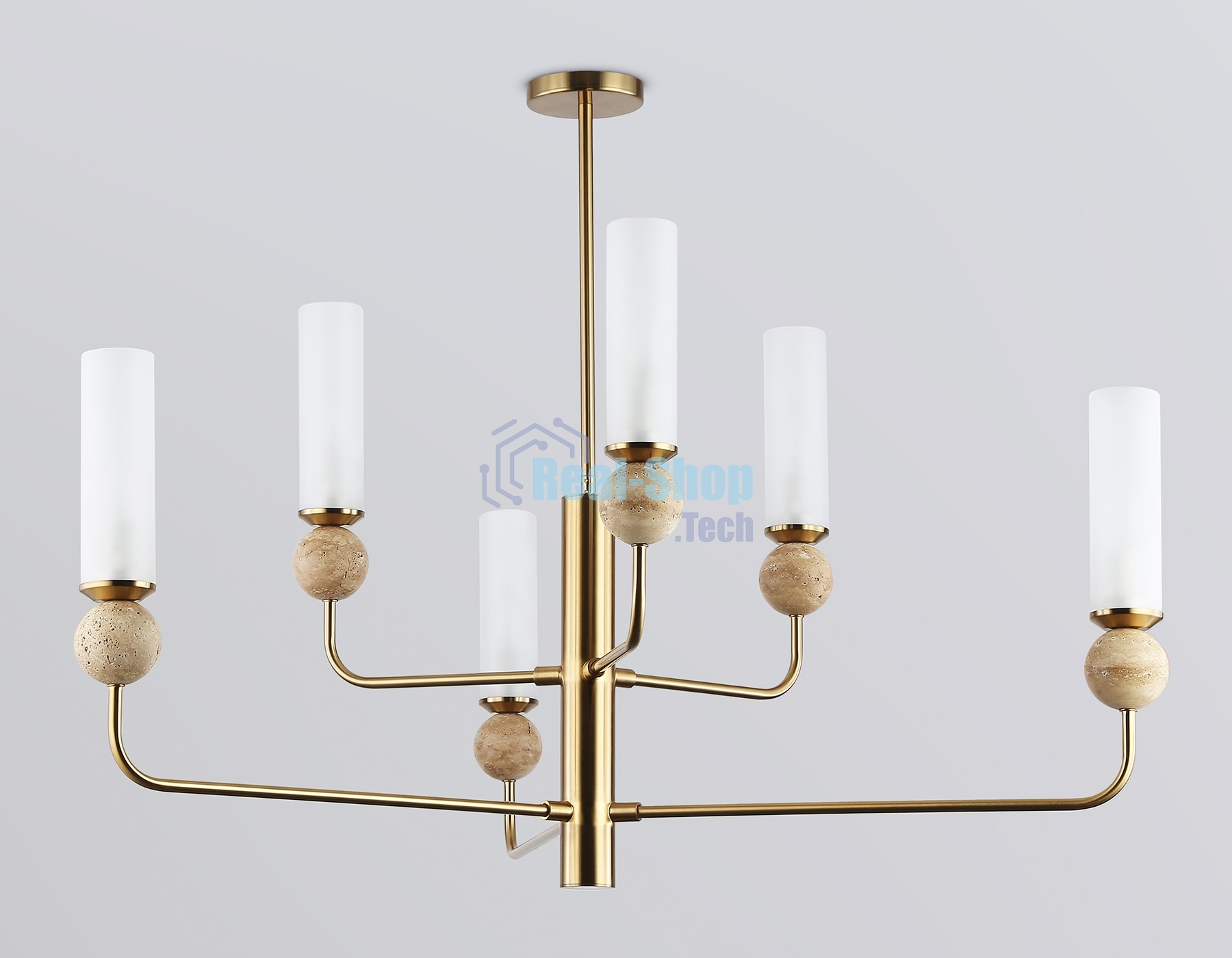 Люстра Ambrella light LH53251/6 BS/FR латунь/белый матовый E14*6 max 40W D1050*1445