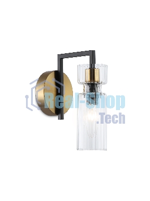 Настенный светильник Ambrella light LH56119 BK/BS/CL черный/латунь/прозрачный E14 max 40W 150*100*210