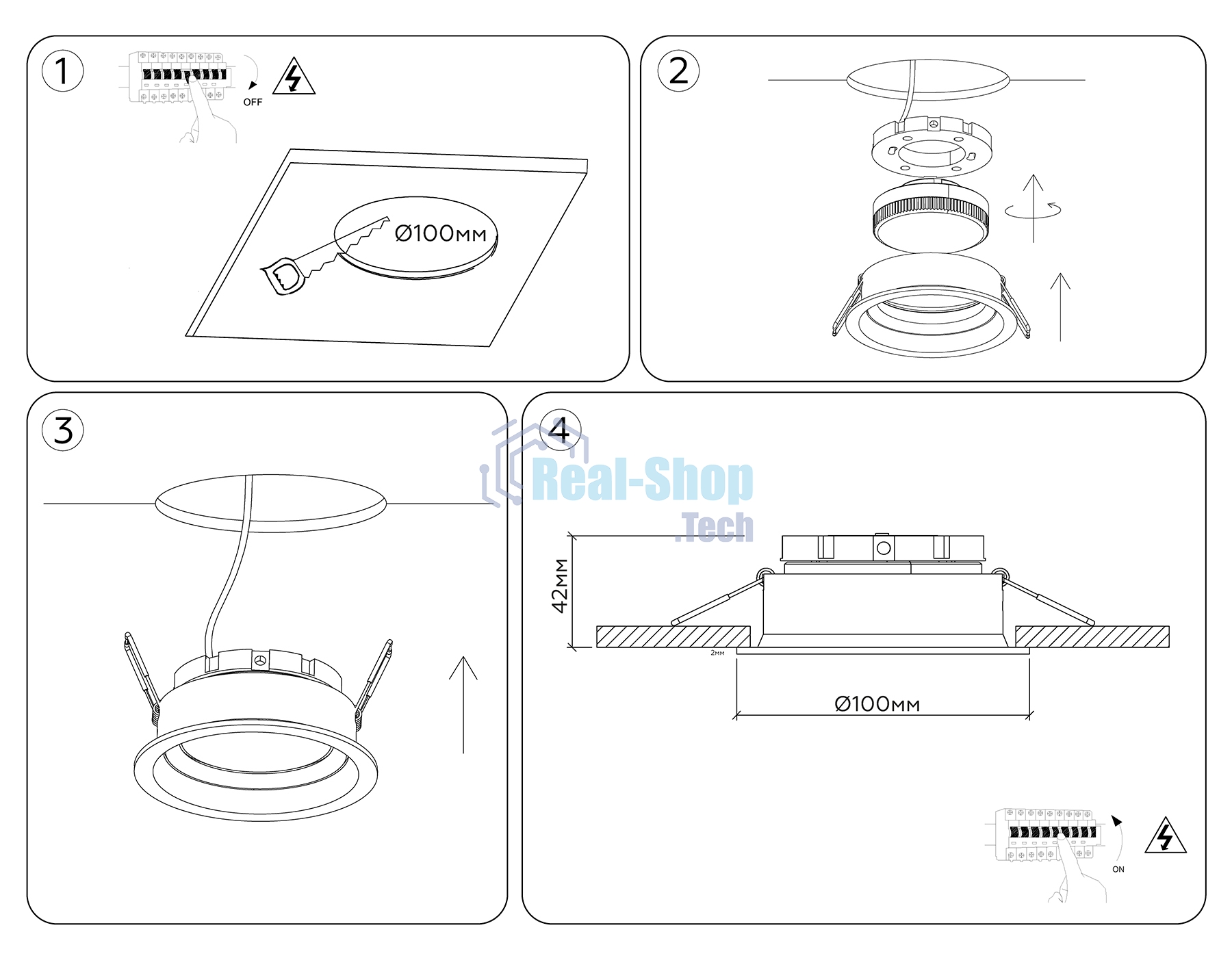 Светильник Ambrella light TN52230 WH белый IP20 GX53 D110*44