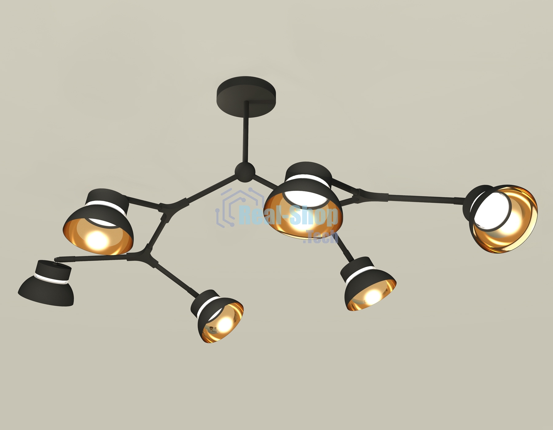 Светильник Ambrella light XB9056101/6 SBK/PYG/CL черный песок/золото желтое полированное/прозрачный GX53 (C9056, N8145)