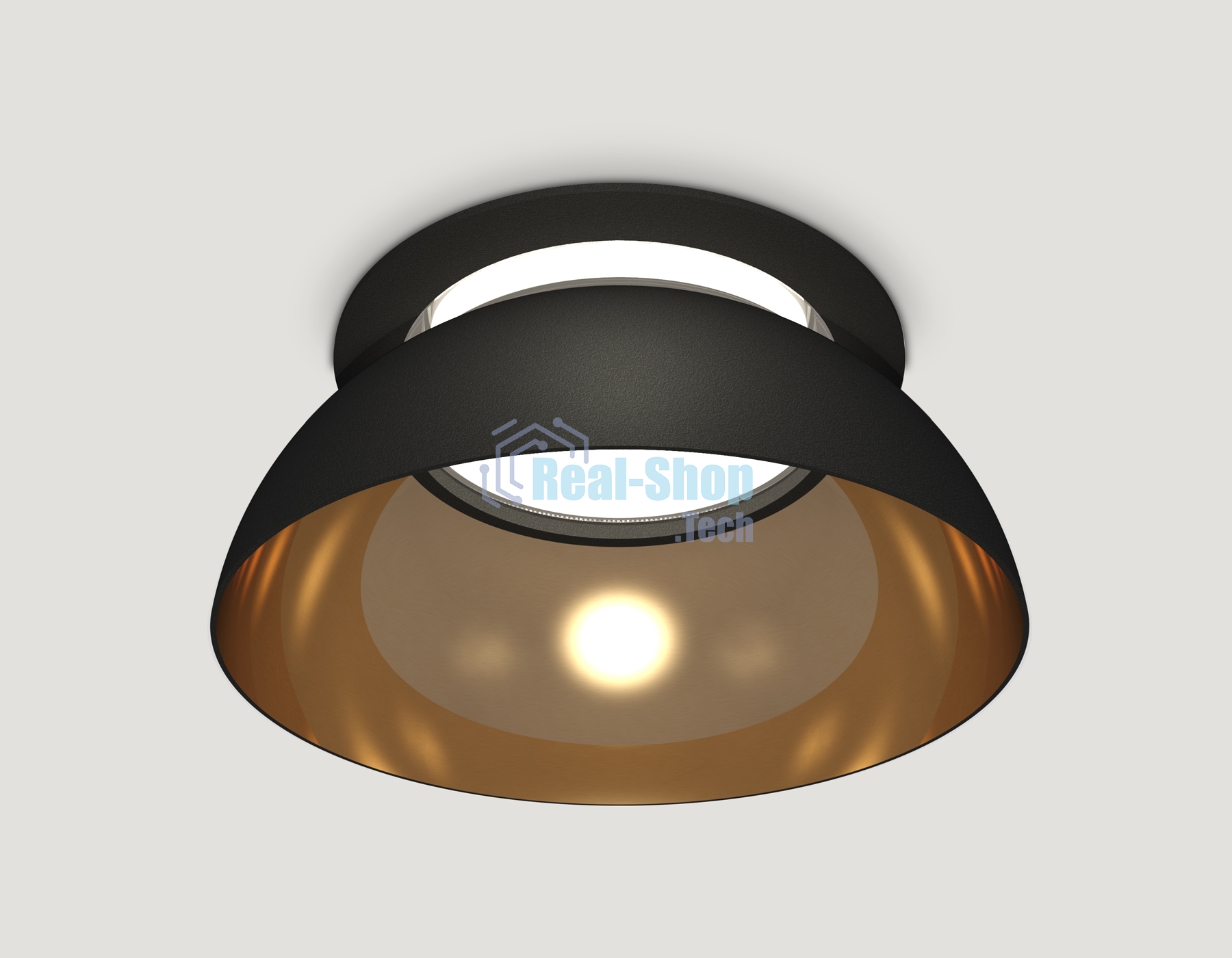 Комплект встраиваемого светильника Ambrella light XC8051101 SBK/PYG/CL черный песок/золото желтое полированное/прозрачный GX53 (C8051, N8145)