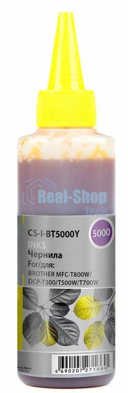 Чернила Cactus CS-I-BT5000Y желтый 100мл для Brother DCP-T300, DCP-T500W,DCP-T700W, MFC-T800W
