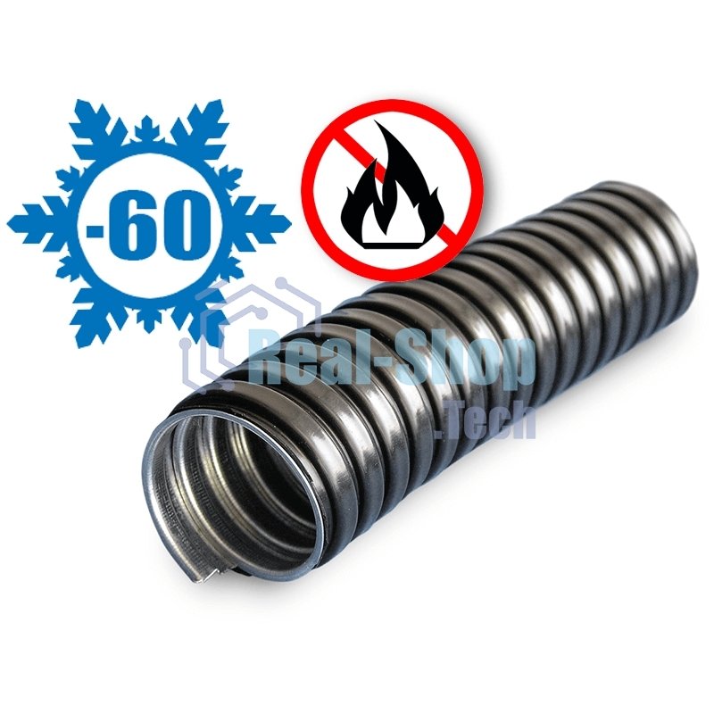 Металлорукав в ПВХ изоляции МРПИ НГ 20 d20мм без протяжки морозостойкий черный УХЛ1 (уп.50м) ЗЭТА zeta42313