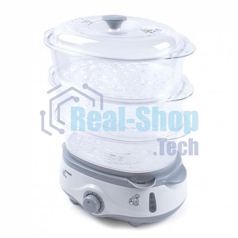 Пароварка электрическая Endever Vita-170, белый/серый, мощность 1000 Вт, объем 11 л