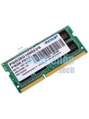 Оперативная память Patriot, DDR3L, 8GB (1x8 GB), 1600 MHz, CL11, SO-DIMM
