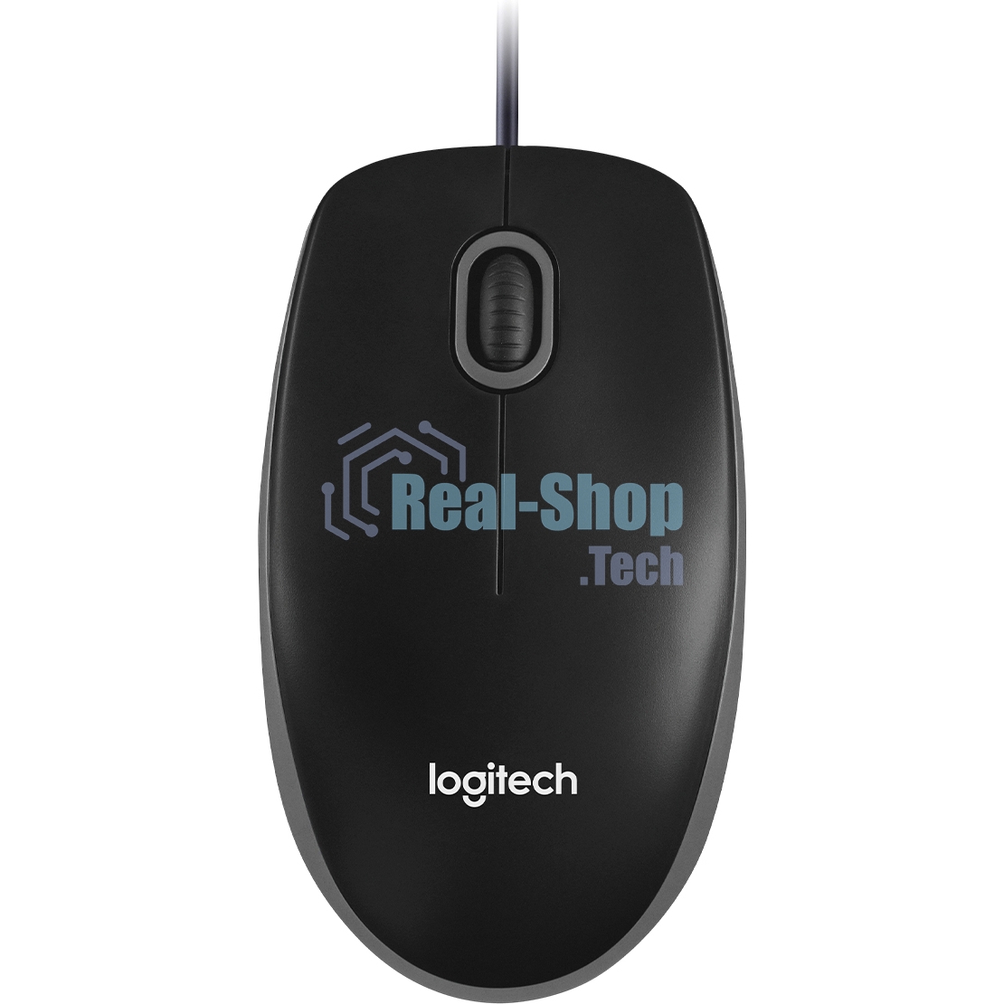 Мышь проводная Logitech B100 черный, 1000 dpi, USB, кнопки - 3