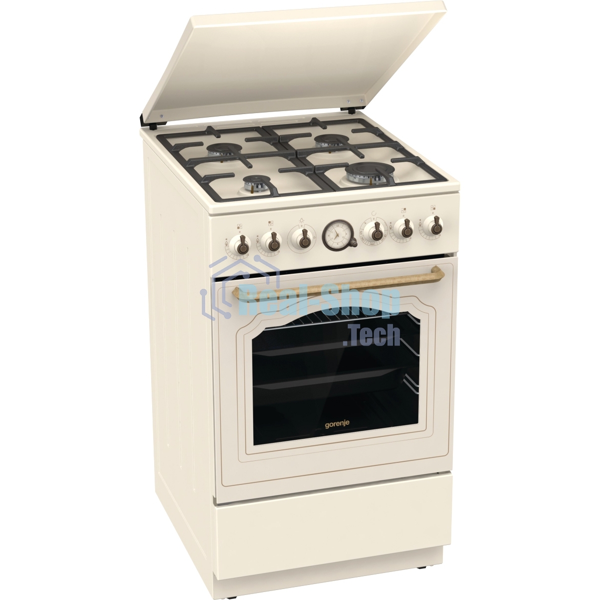 Плита газовая Gorenje GGI5BCLI бежевый, конфорок 4 газовых, духовка 67 л, 50 см x 85 см x 59.4 см