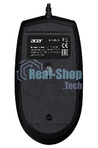 Мышь проводная Acer OMW126 черный, 1200 dpi, USB, кнопки - 3