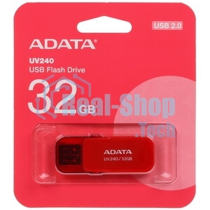 Флешка USB ADATA UV240 (AUV240-32G-RRD), 32Gb, USB 2.0, R/W 15/5, красный