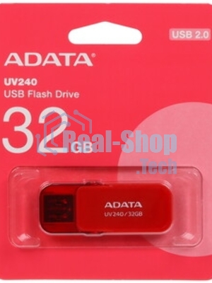 Флешка USB ADATA UV240 (AUV240-32G-RRD), 32Gb, USB 2.0, R/W 15/5, красный