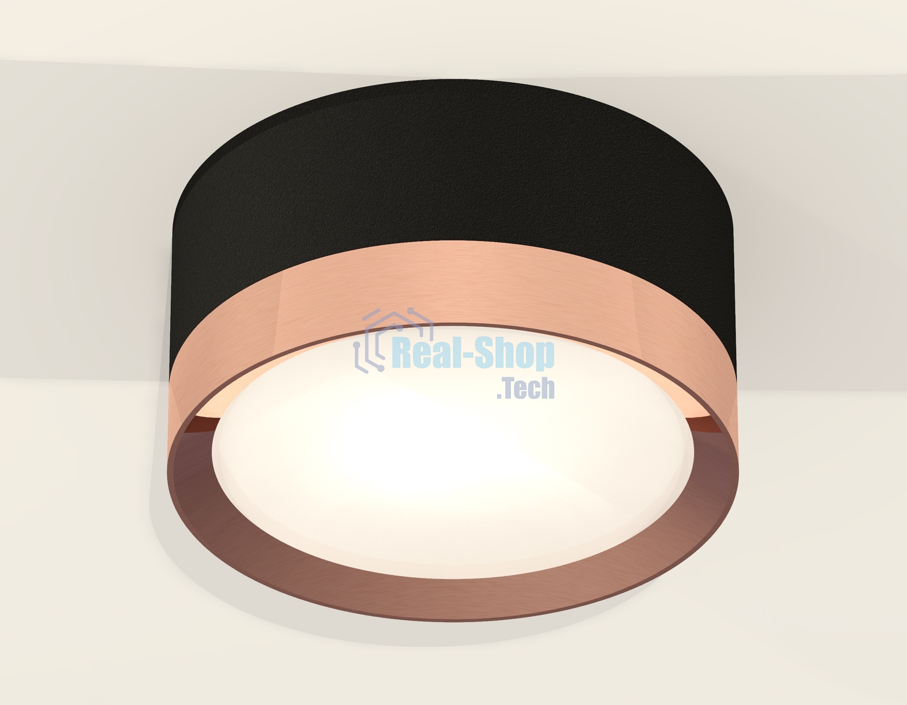 Светильник Ambrella Light XS8102005 SBK/PPG черный песок/золото розовое полированное GX53 (C8102, N8126)
