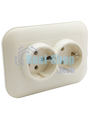 Ovivo Розетка 2-ая с/з ЛОФТ (LOFT), крем, 404-020302-907