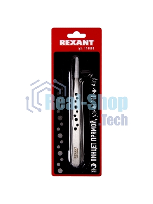Пинцет прямой, узкий Rexant 140 мм Airy (блистер)