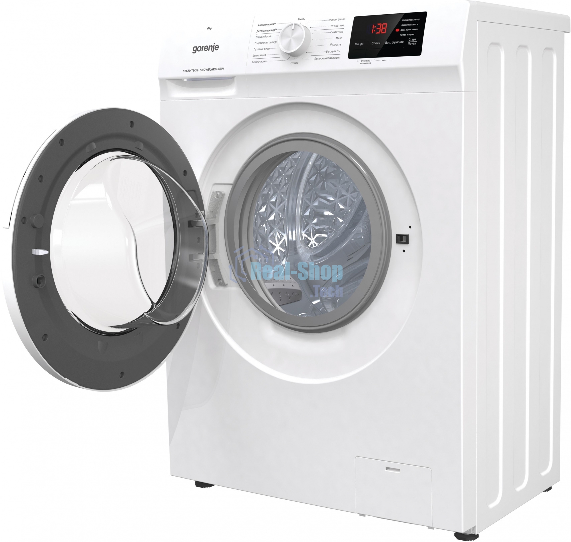 Стиральная машина Gorenje WHE60SFS белый загр. фронтальная макс.: 6 кг 1000об/мин класс: А+++