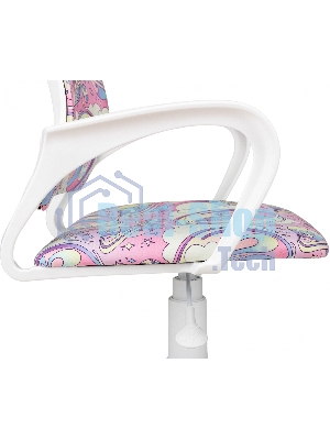 Кресло детское Бюрократ BuroKIDS 1 W мультиколор луна розовая крестов. пластик пластик белый