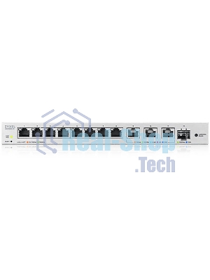 Коммутатор мультигигабитный Smart L2 коммутатор Zyxel XGS1250-12, 8xGE, 3x1/2,5/5/10G, 1xSFP+, кнопка LED ECO Mode, настольный