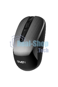 Мышь беспроводная SVEN RX-380W серый металлик, 1600 dpi, радиоканал, USB, кнопки - 4