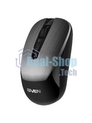 Мышь беспроводная SVEN RX-380W серый металлик, 1600 dpi, радиоканал, USB, кнопки - 4