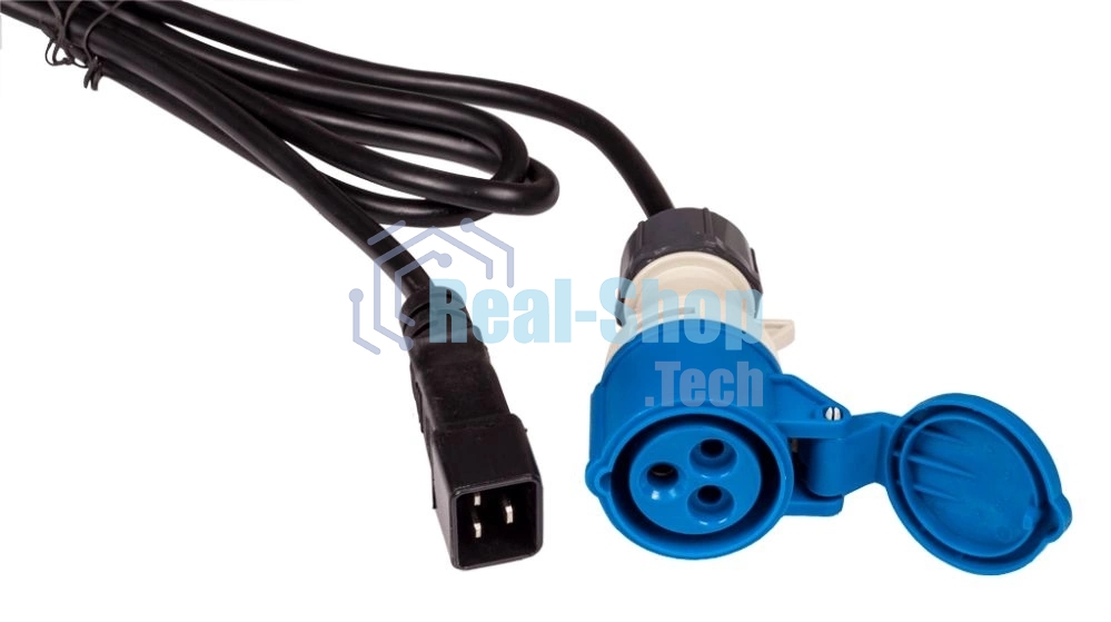 Шнур питания LANMASTER C20-I309 Female, 3х2.5, 220В, 16А, черный, 2.5 м.